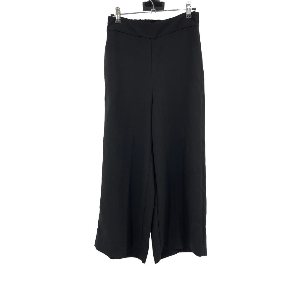 Madewell Pants Womens XS Drapey Huston Wide Leg Black Pull On Cropped